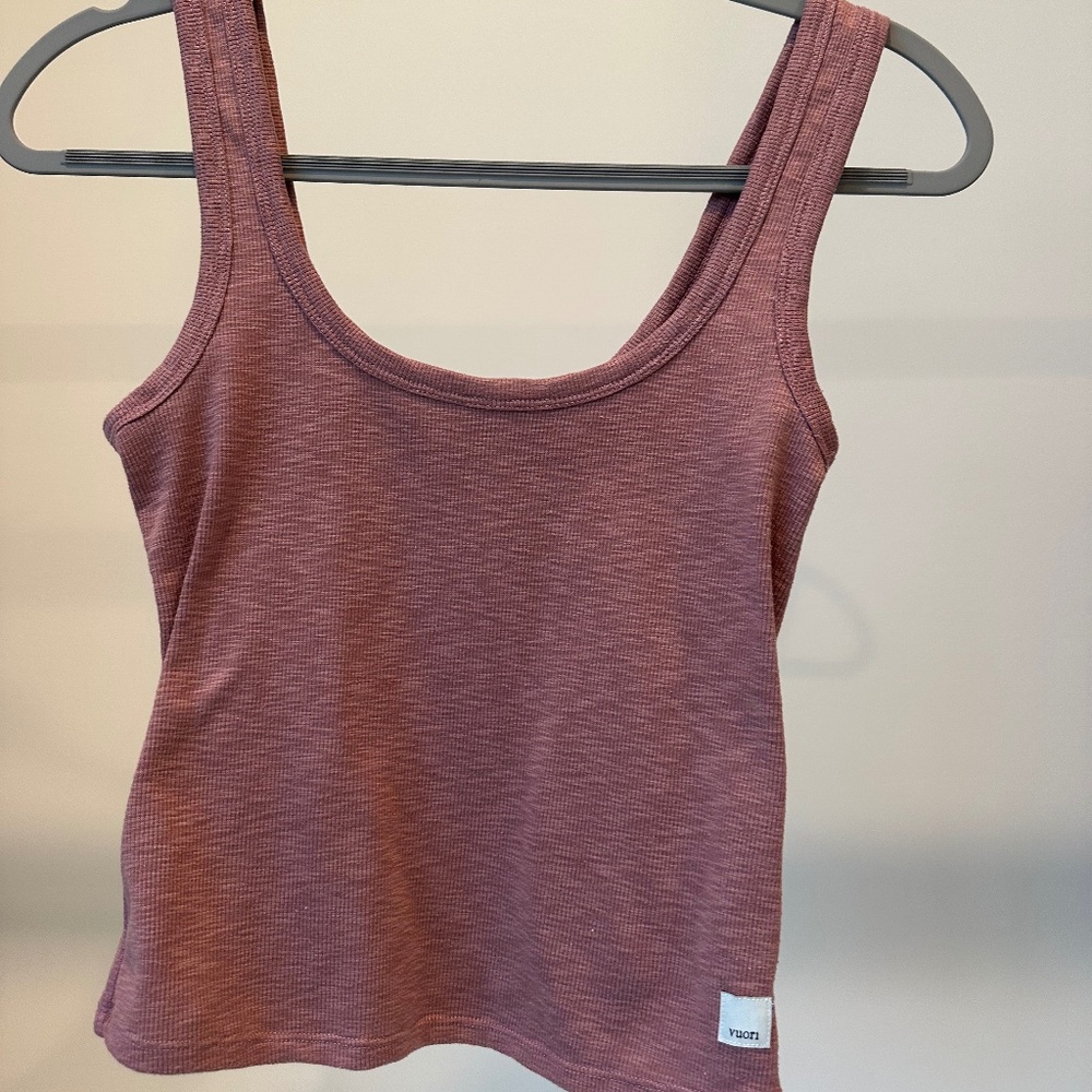 Vuori Ribbed Top - Dusty Rose - Size XS